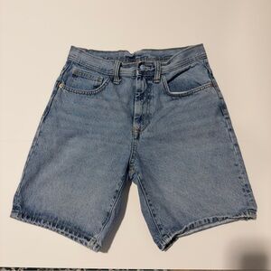 Zara Shorts Mens 31 Denimwear Light Wash Blue Denim Bermuda Jean Biker Jorts
